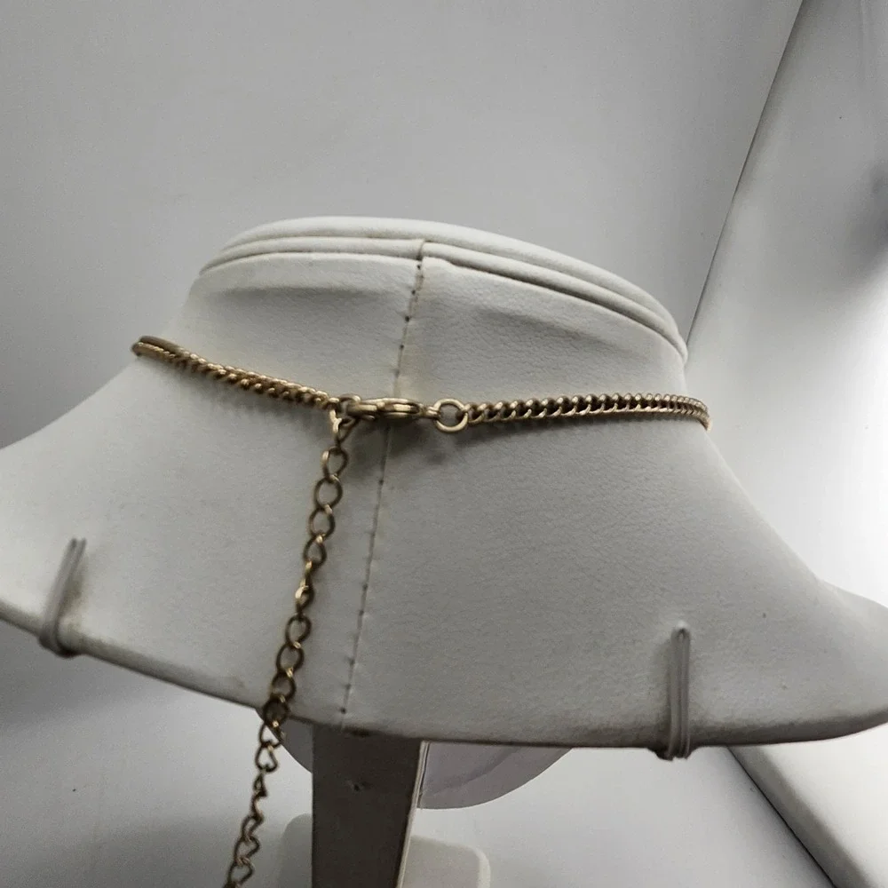 Gold Tone Sparkling Black‎ Crystal Statement Necklace